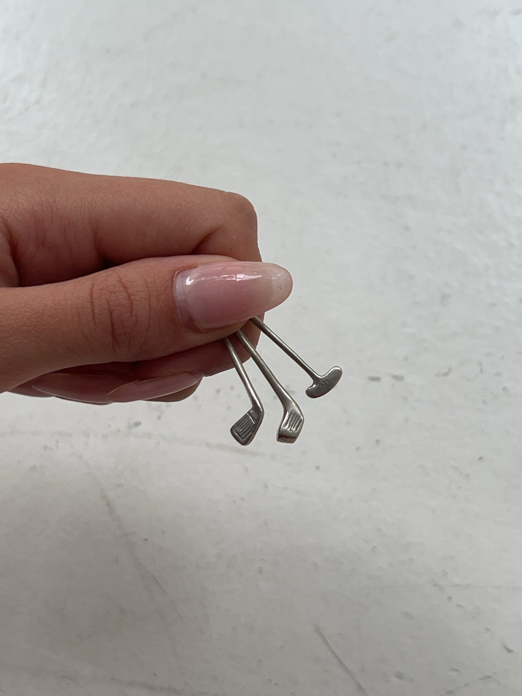 Vintage 925 Silber Golfschläger Anhänger