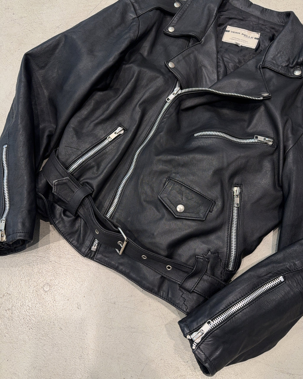 Vintage Biker Leder Jacke (M)