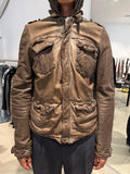 Vintage Giorgio Brato M65-Style Hooded Leather Jacket (M)