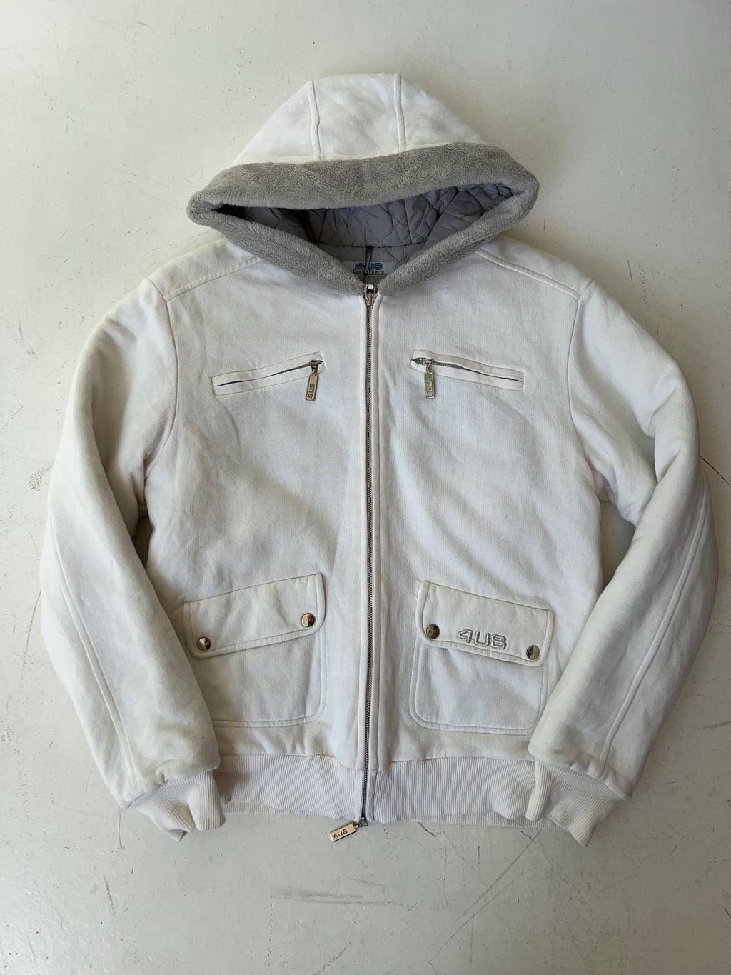 Vintage 4US Y2K Fur Jacke (L)