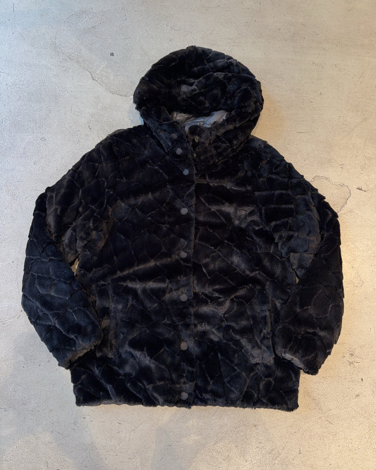 Vintage Faux Fur Hooded Jacke (L)