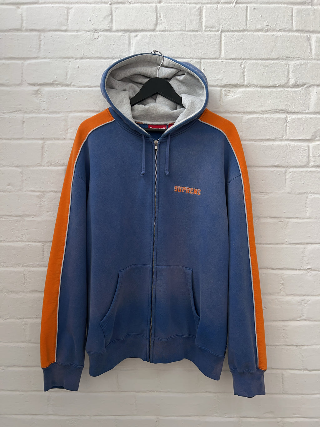Supreme State Zip Up Hooded Sweatshirt Blau (L)