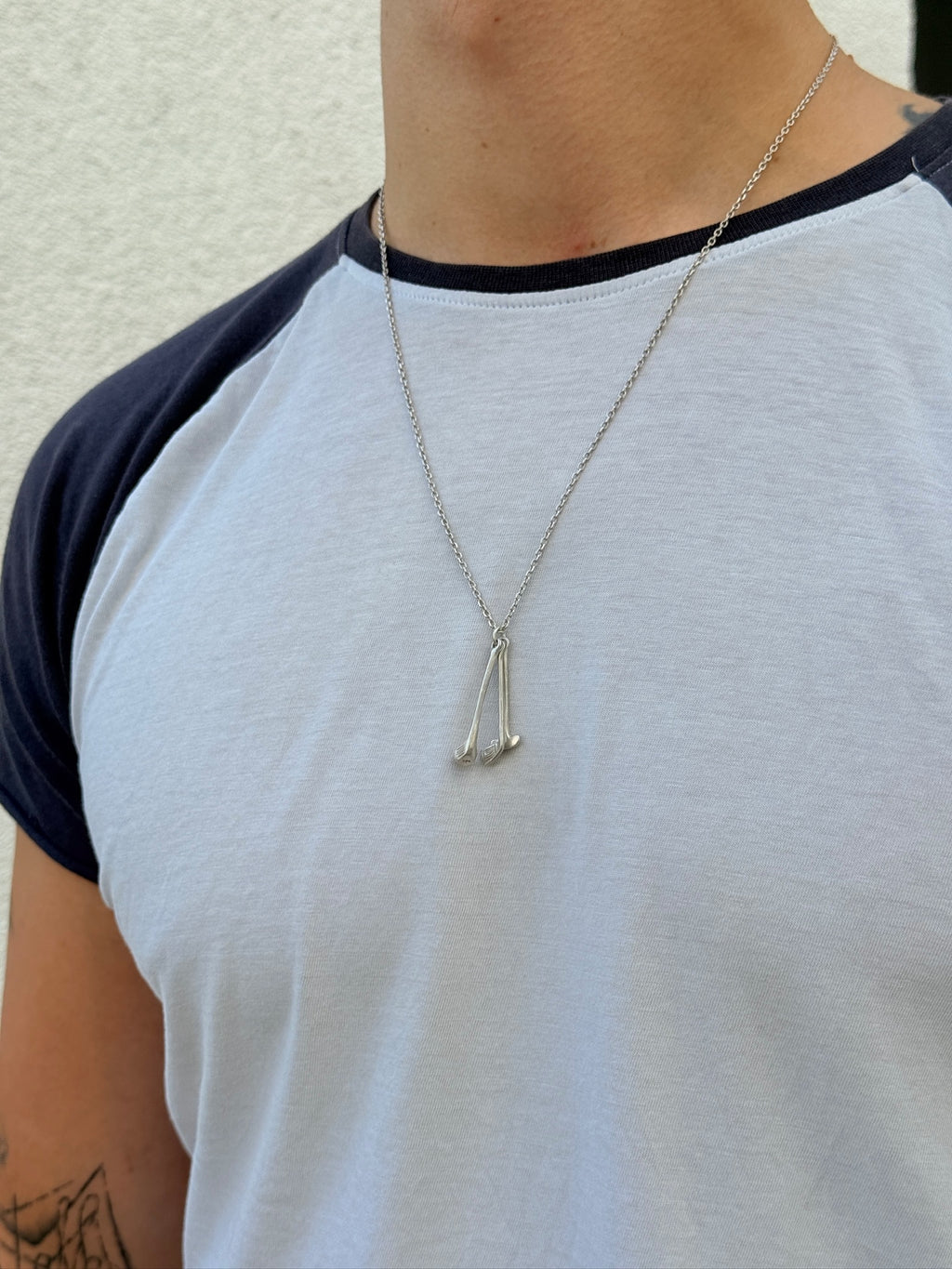 Vintage 925 Silber Golfschläger Anhänger