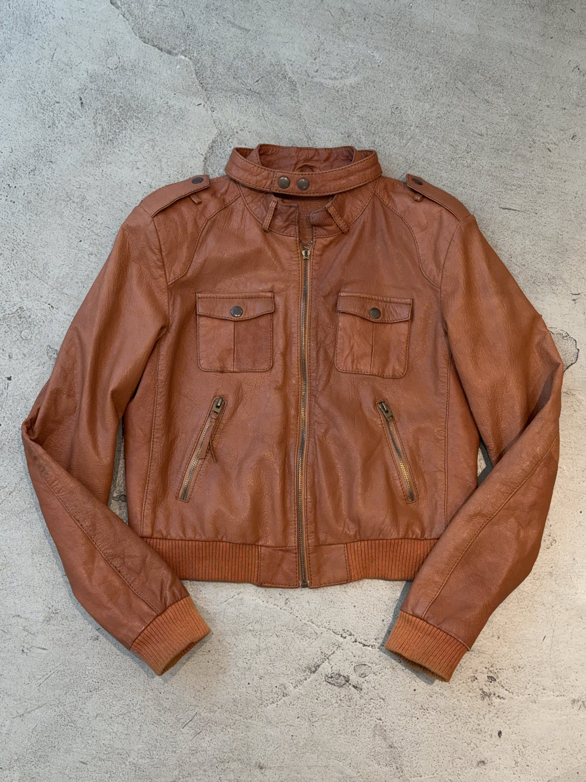 Gipsy Lady Braune Leder Jacke (L)