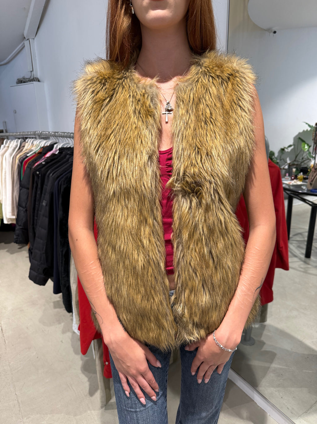 Vintage Faux Fur Jacke (M)