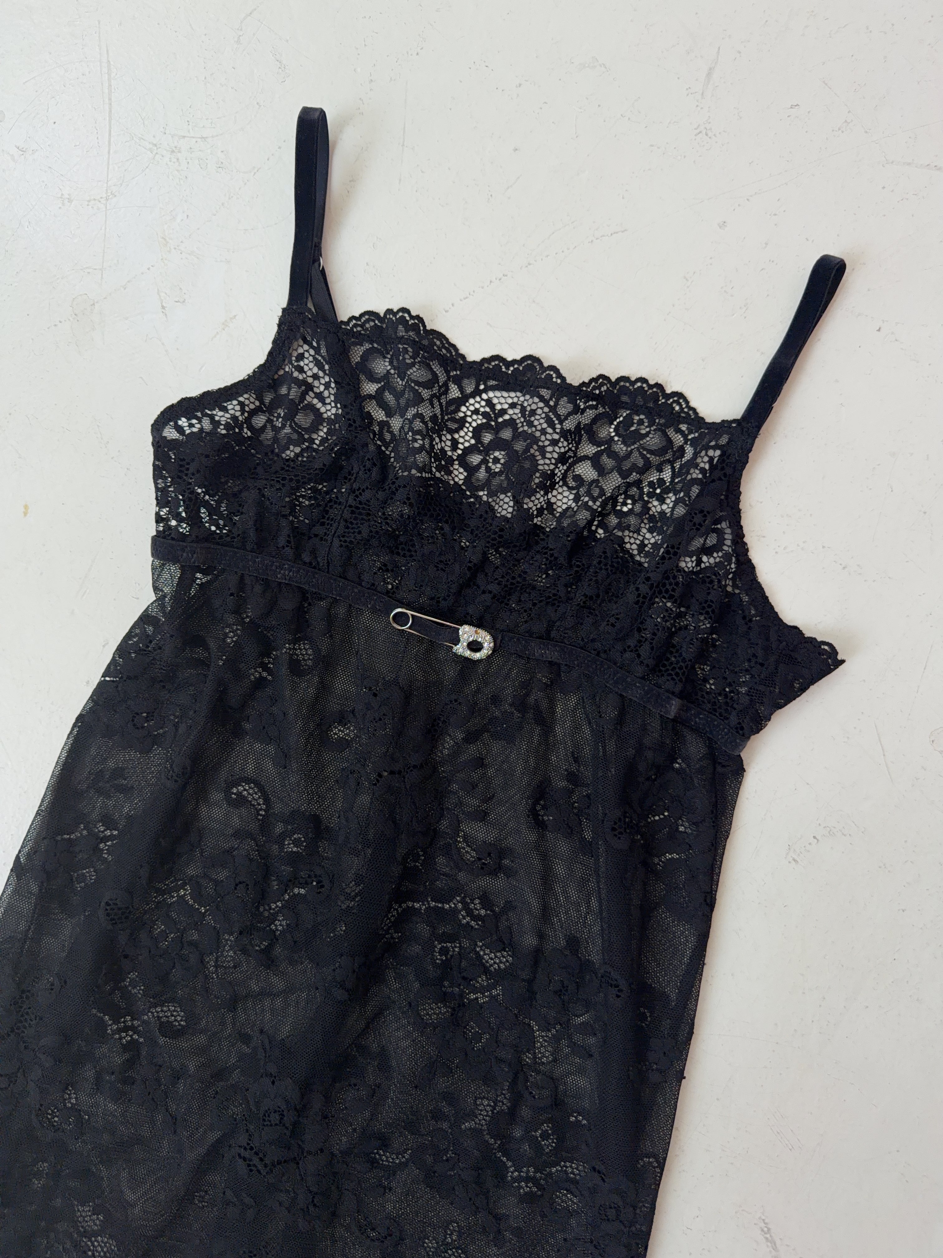 Vintage Black Lace Top (M)