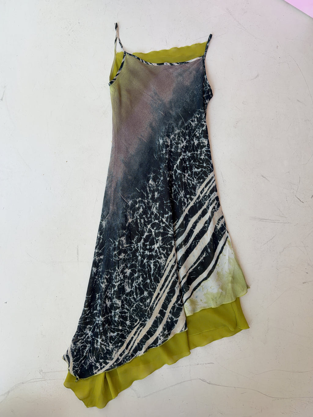Vintage Green and Black Dress (XL)