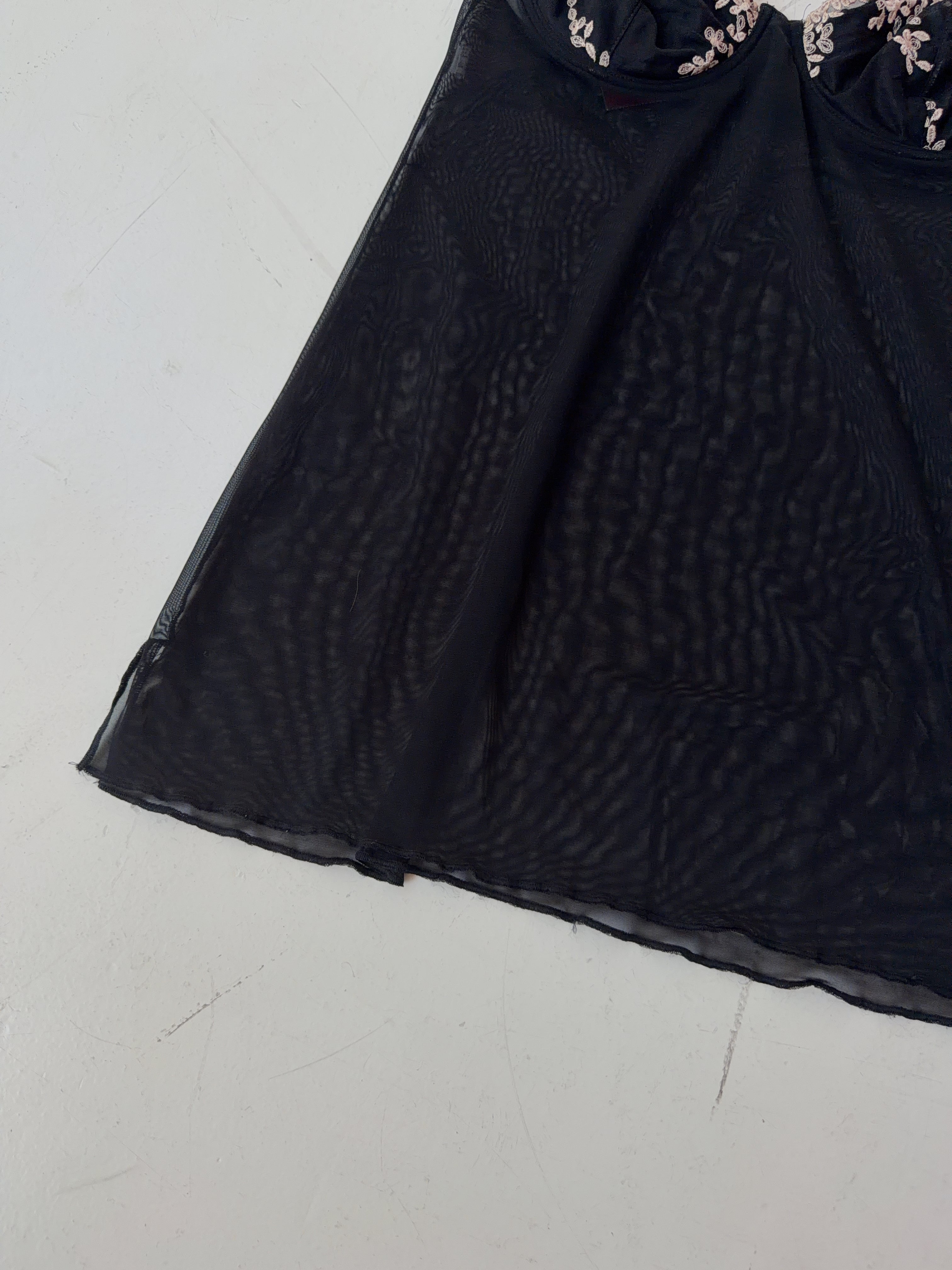 Vintage Black Mesh Top (M)
