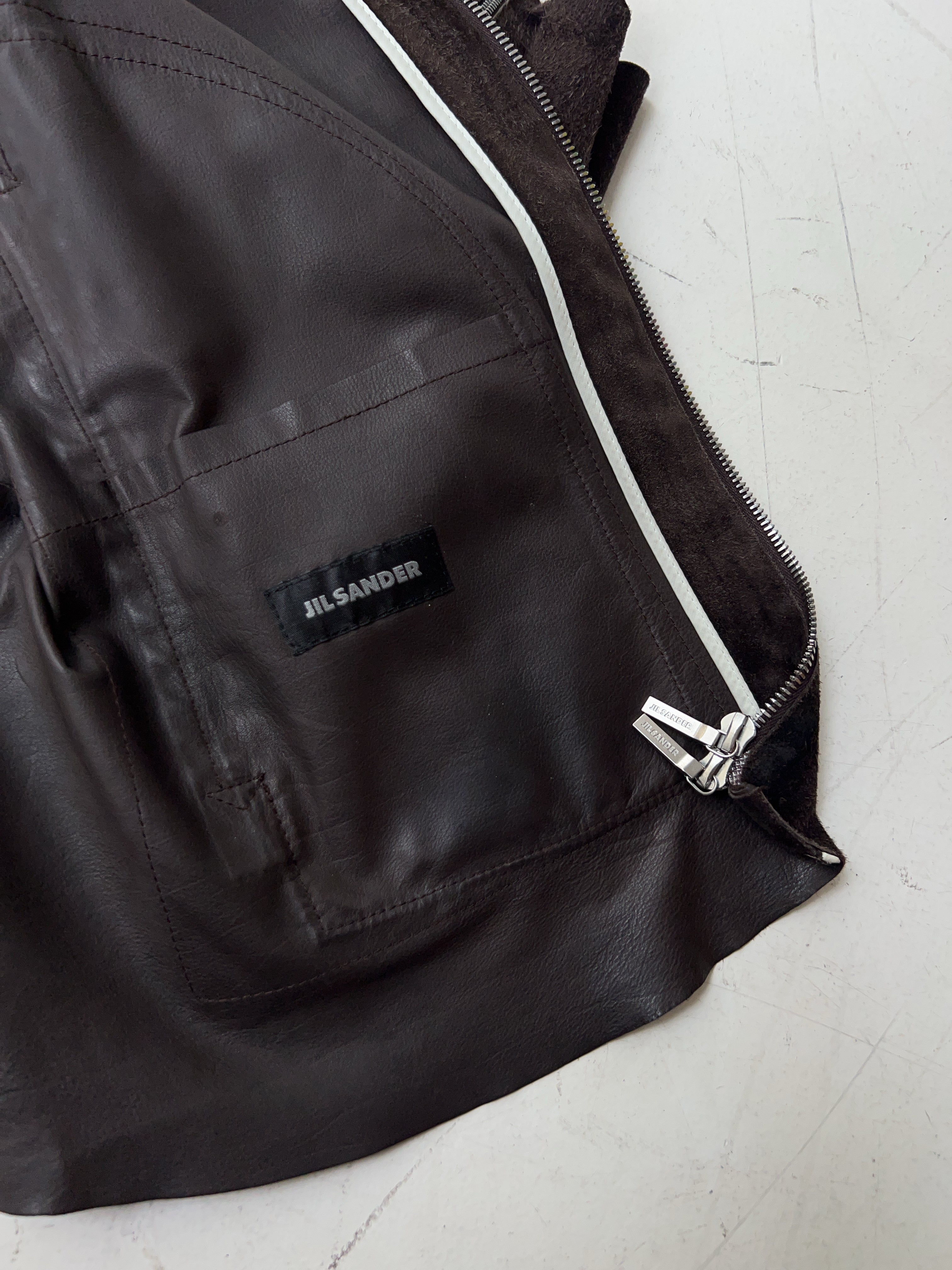 Vintage Jil Sander Brown Leather Jacket (M)
