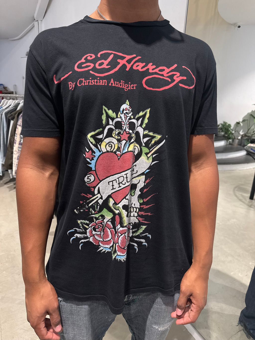 Vintage Ed Hardy Black T-Shirt (L)