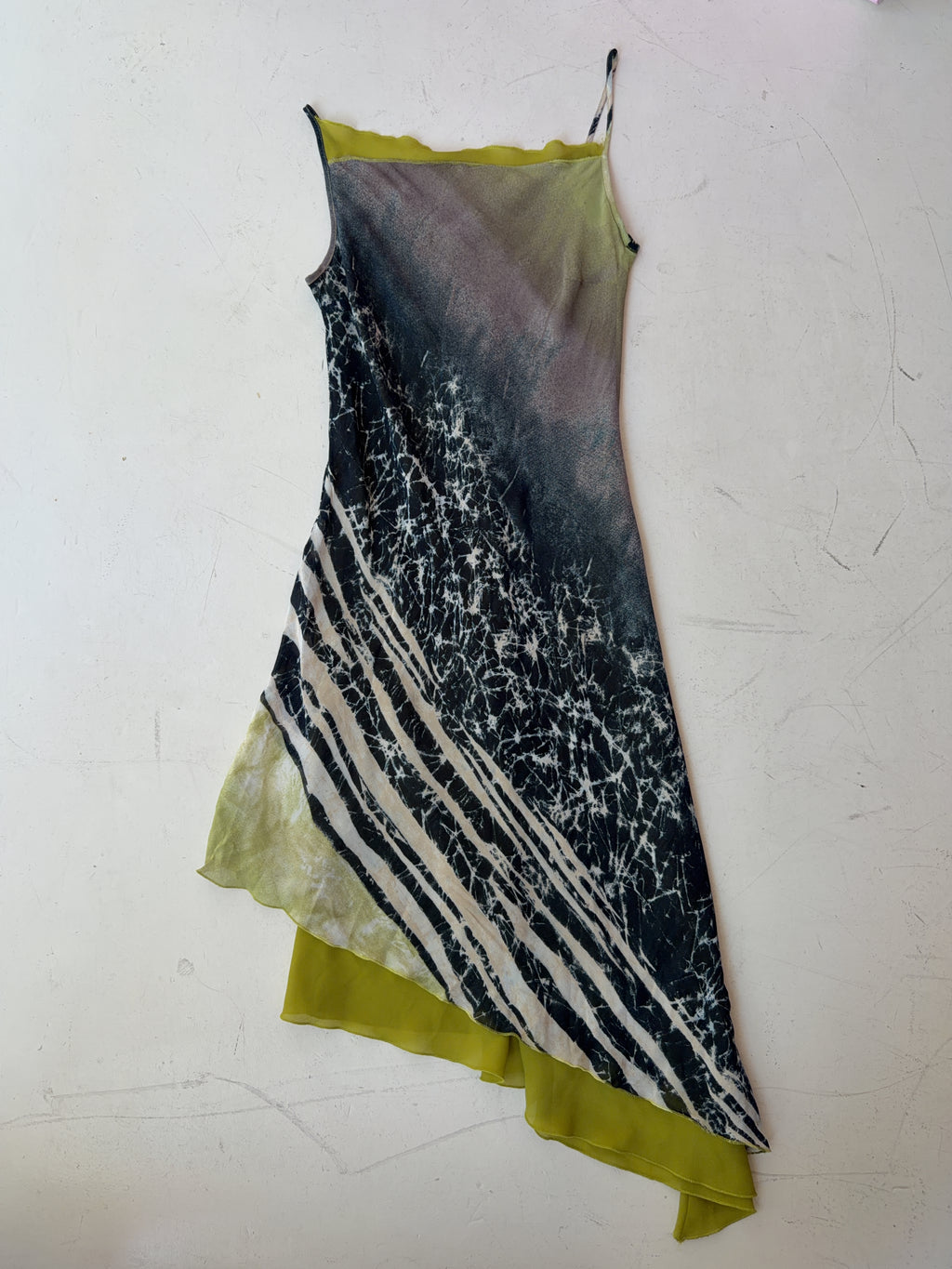 Vintage Green and Black Dress (XL)