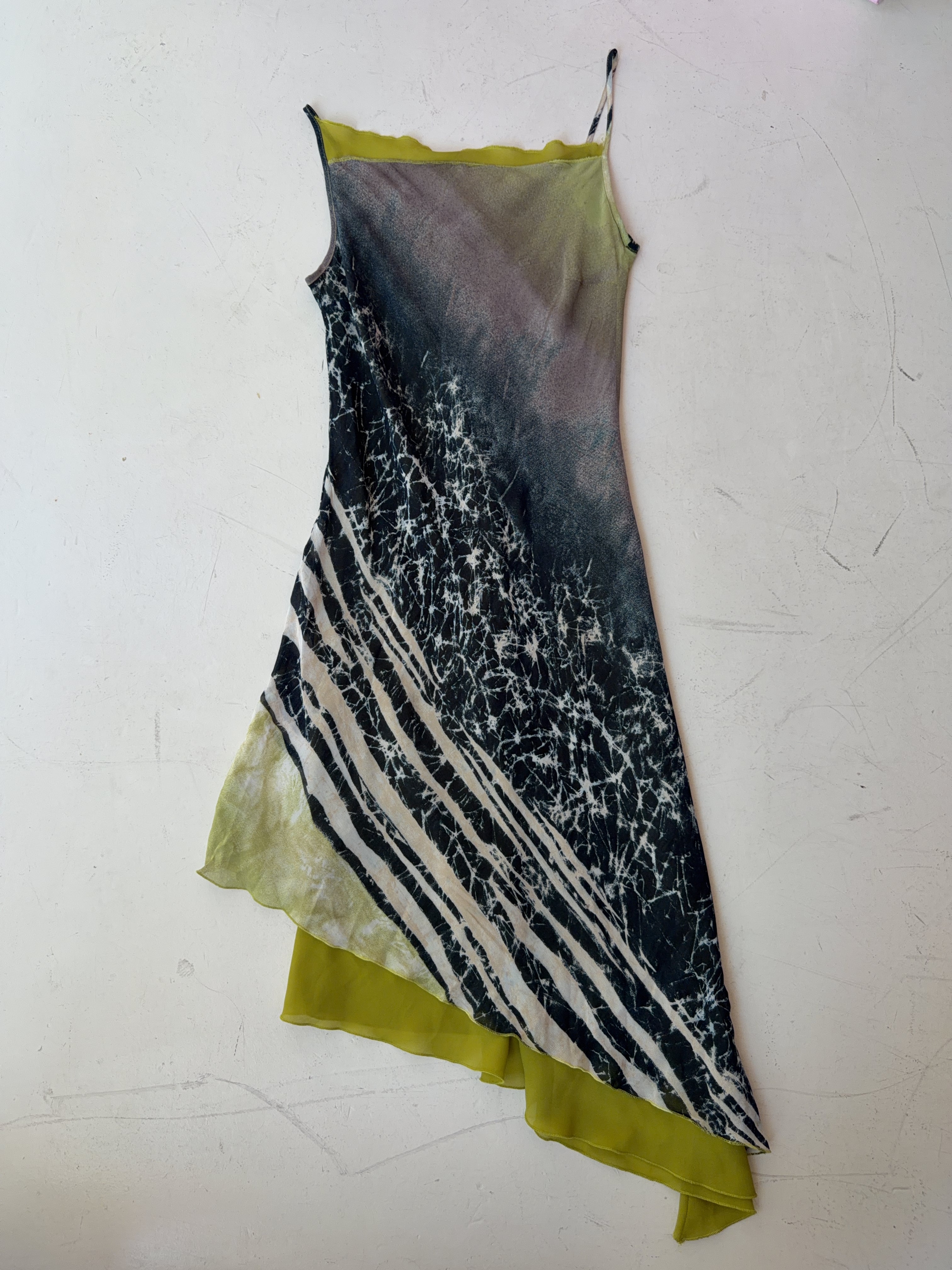 Vintage Green and Black Dress (XL)
