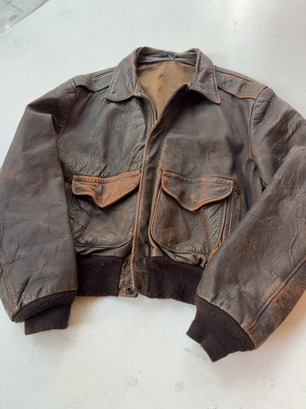 Vintage Schott Leder Bomber Jacke (L)
