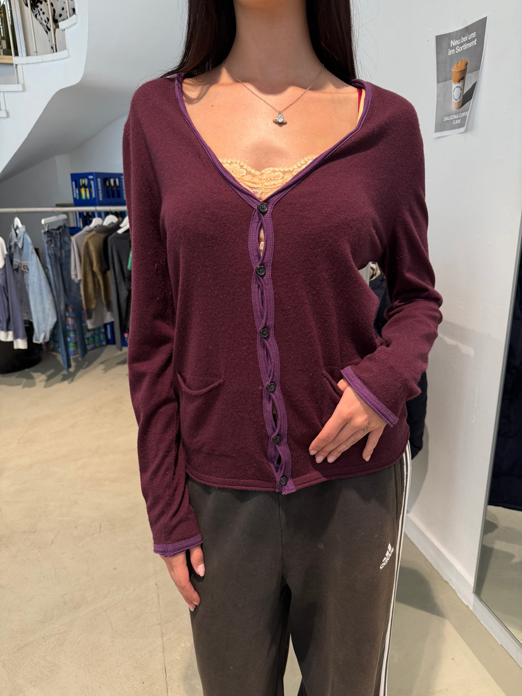 Vintage Sisley Purple Cardigan (L)