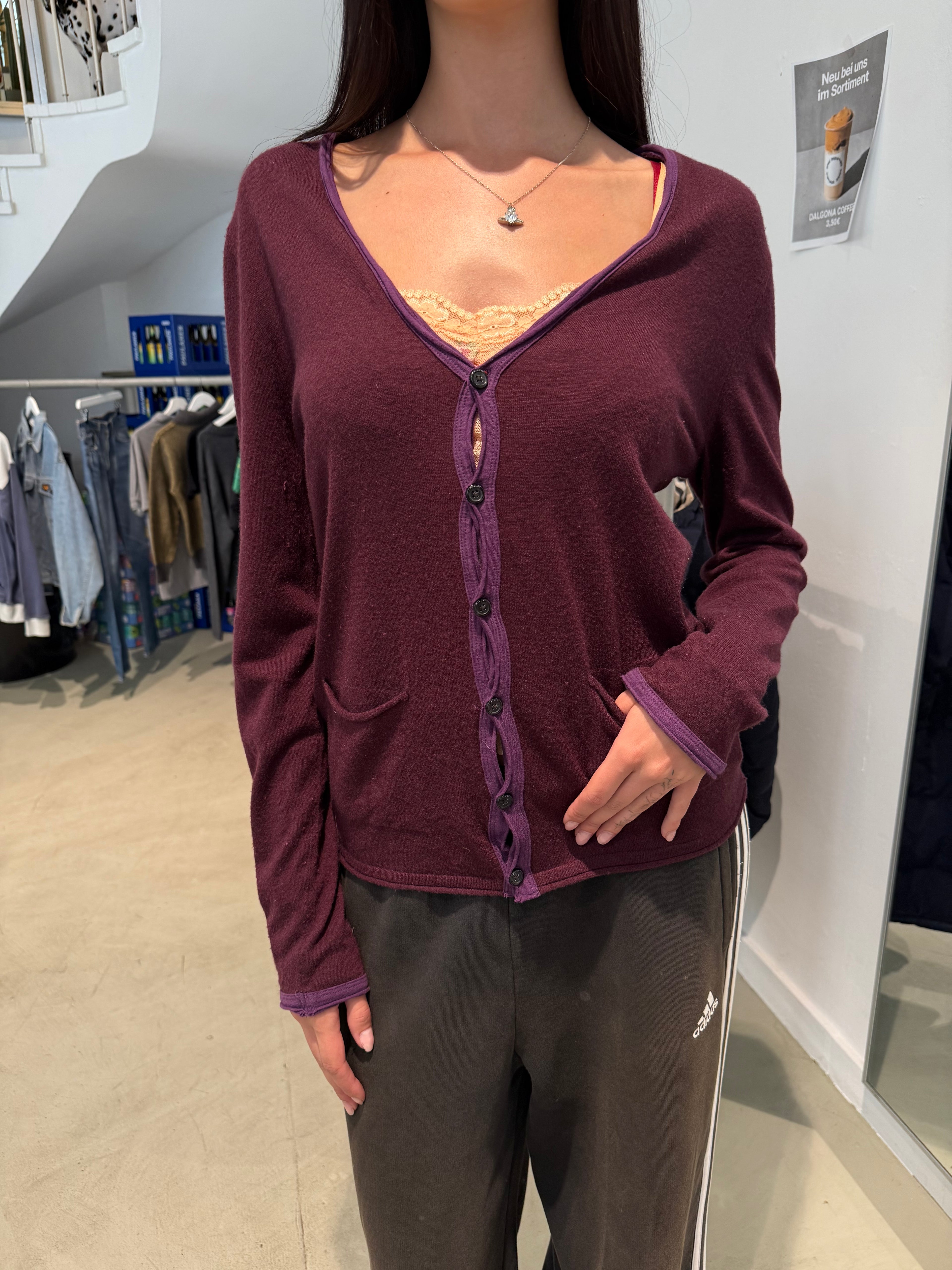 Vintage Sisley Purple Cardigan (L)