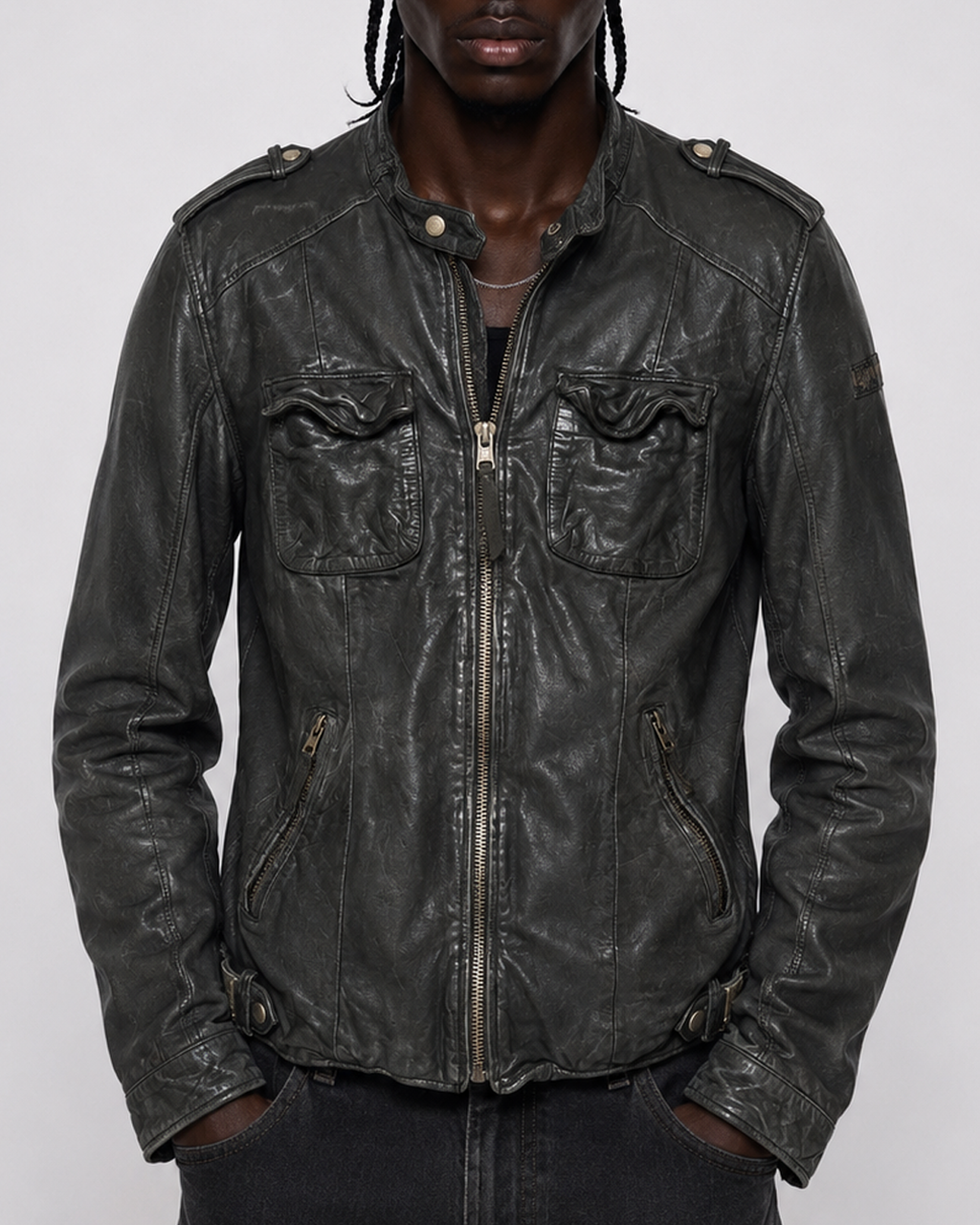 Vintage Tigha Leder Jacke (XL)