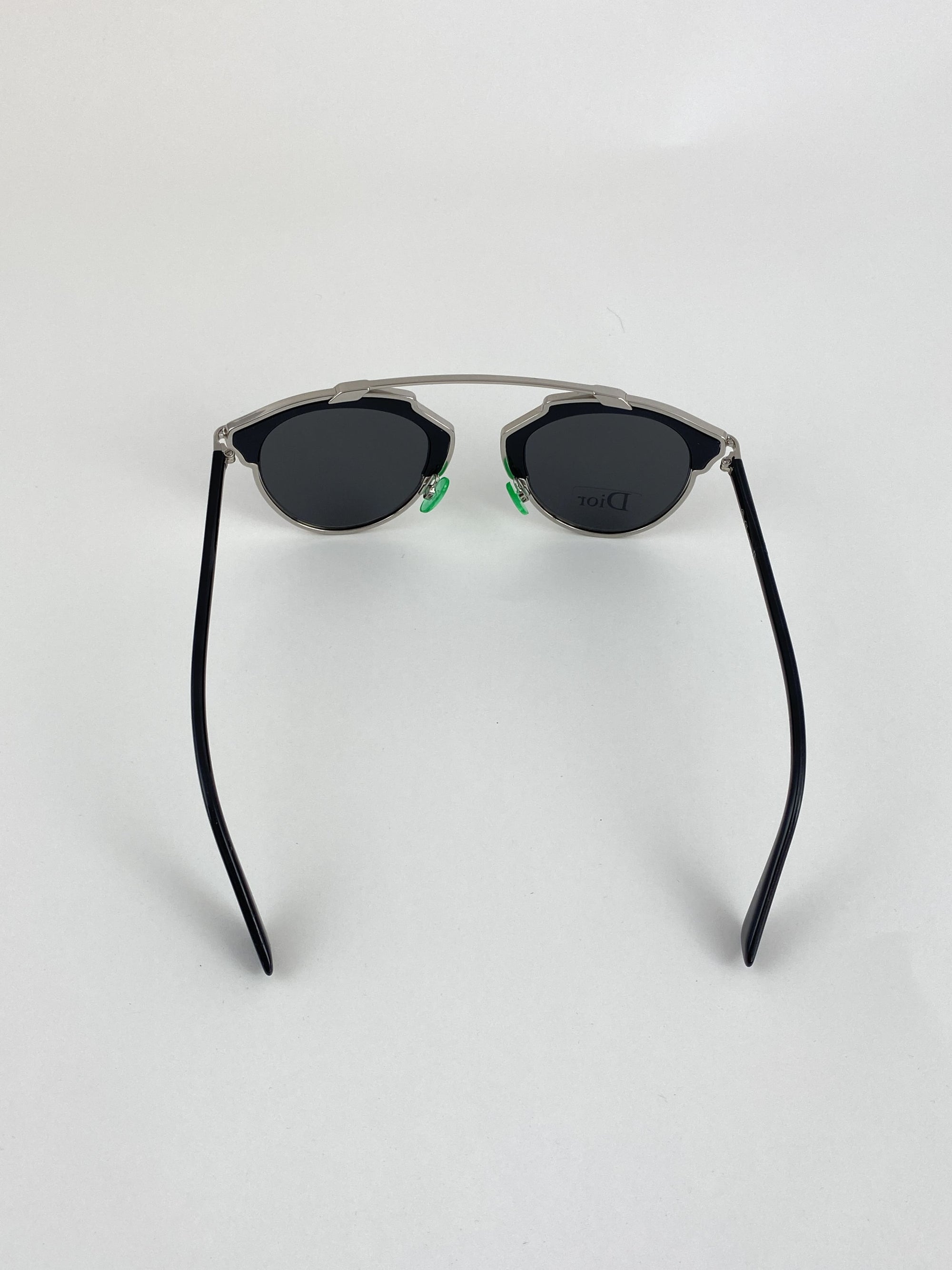 Dior So Real Sunglasses silver frame green detail B1AY1