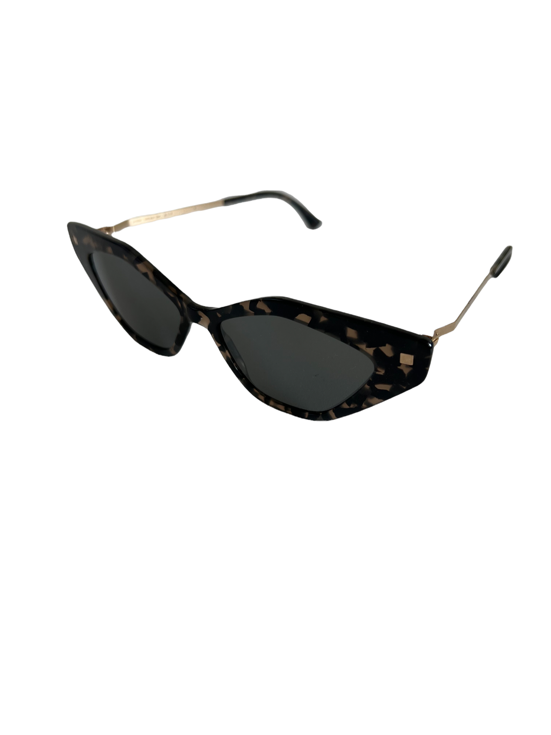 Produktbild der Mykita Sunglasses leo Gold flexible von der Seite vor weißem Hintergrund.
