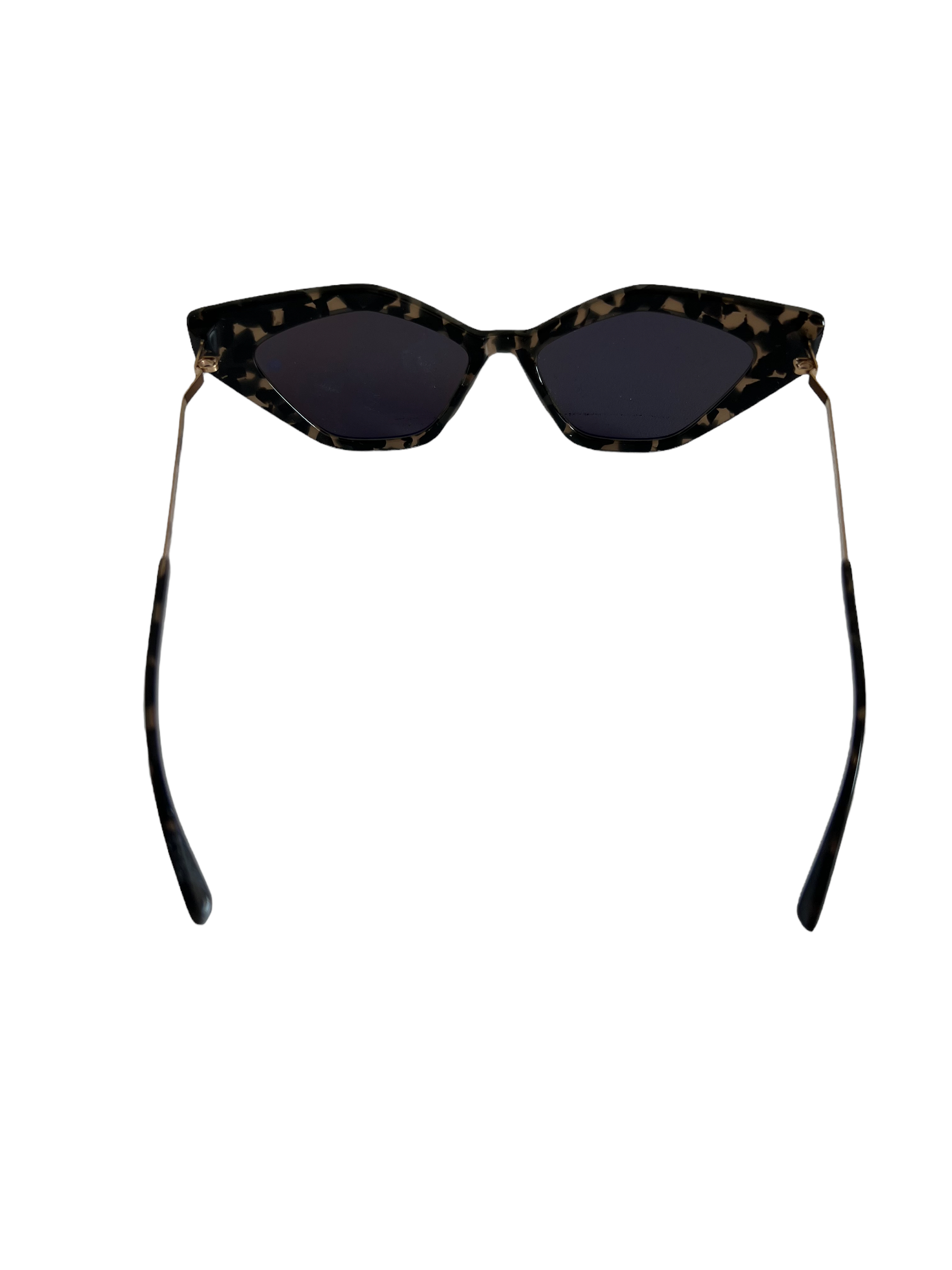Produktbild der Mykita Sunglasses leo gold flexible von hinten vor weißem Hintergrund.